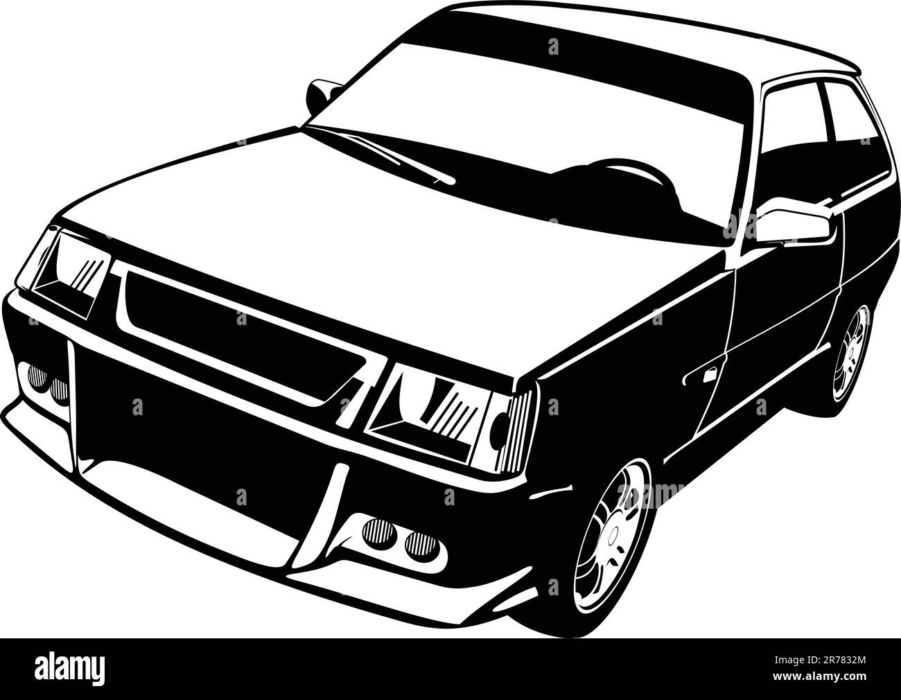 Illustration vectorielle d'un modèle compact sport à hayon. Illustration de Vecteur