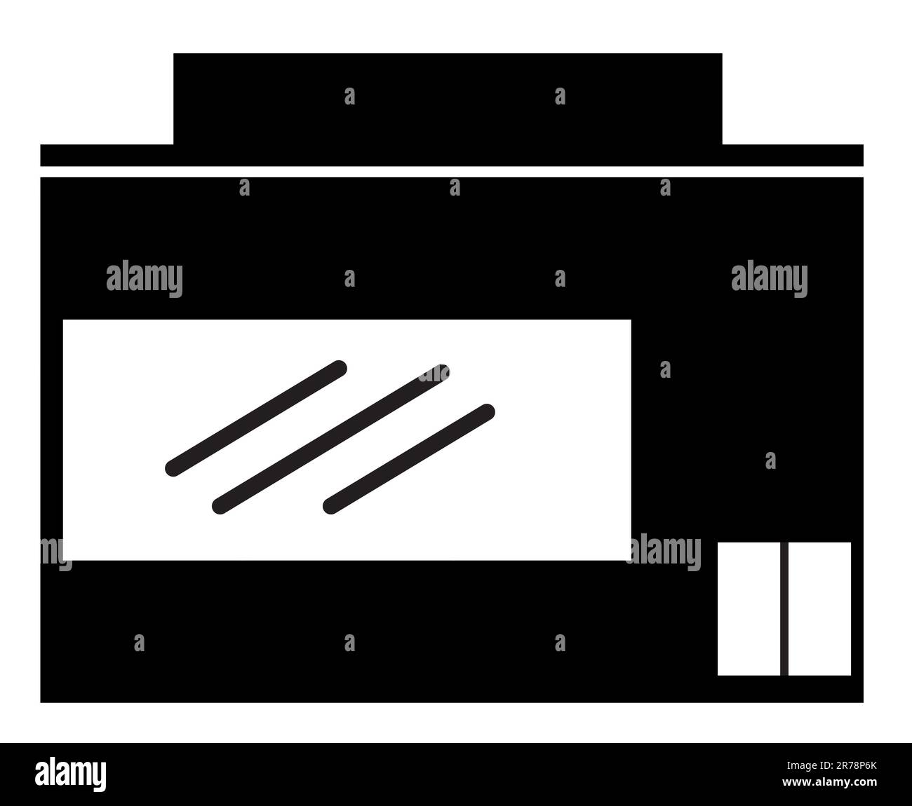 icône du centre d'exposition du village. panneau du centre d'exposition. style plat. Banque D'Images