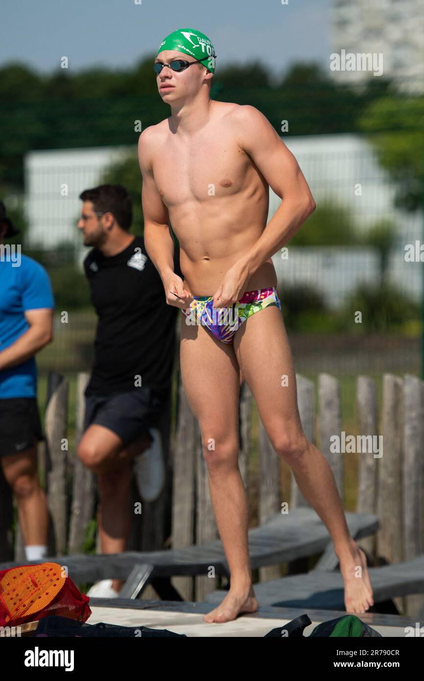 Leon Marchand s'entraîne lors des Championnats nationaux de natation de France 2023 à Rennes, France sur 13 juin 2023. Photo d'Aurore Marechal/ABACAPRESS.COM Banque D'Images