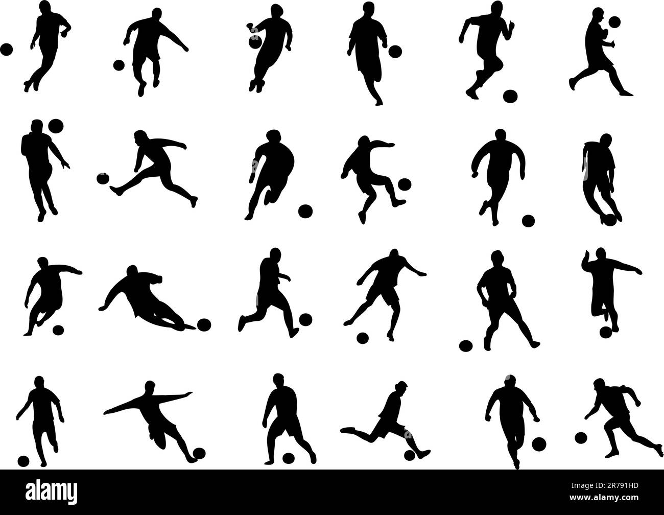 Joueurs de football. Le championnat du monde. Jeu de football Illustration de Vecteur