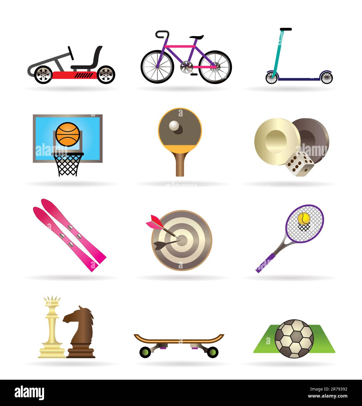 icônes d'équipements et d'objets sportifs - icône vectorielle set2 Illustration de Vecteur