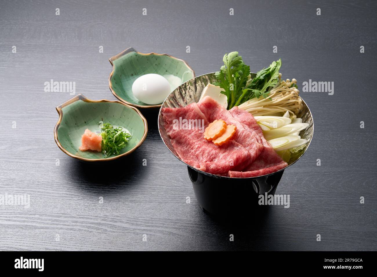 Cuisine japonaise, bœuf Mikawa sukiyaki Banque D'Images