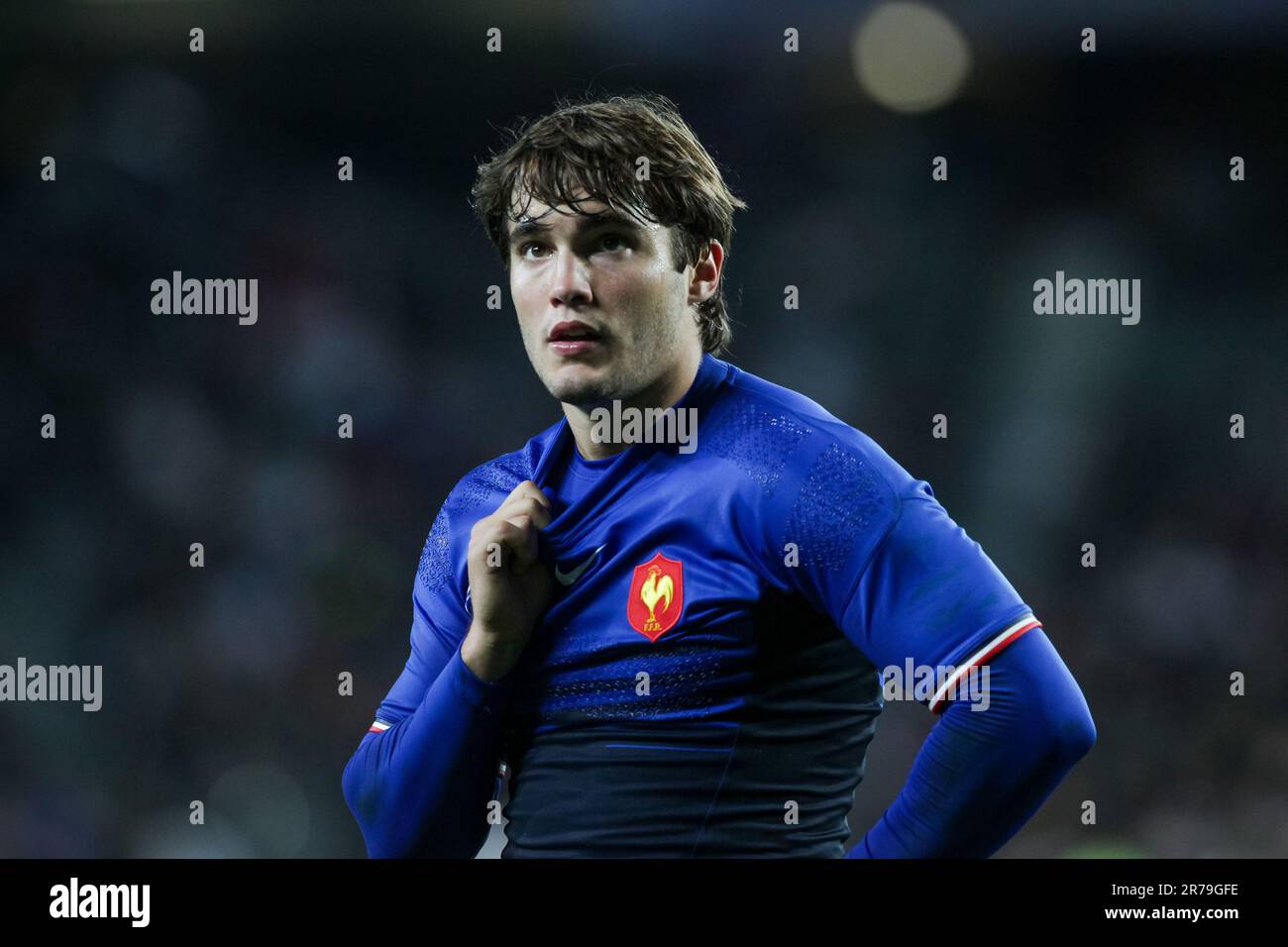 Le Français Alexis Palisson en action contre l'Angleterre lors du quart de finale 2 du match de la coupe du monde de Rugby 2011, Eden Park, Auckland, Nouvelle-Zélande, samedi, 08 octobre 2011. Banque D'Images