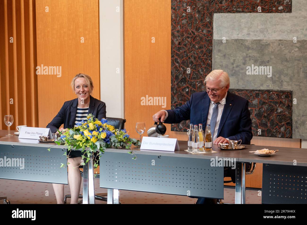 Eckernförde, Deutschland, 13. Juni 2023, Bundespräsident Frank-Walter Steinmeier verlegt seinen Amtssitz für 3 Tage nach Eckernförde. Im Rathaus Tägt Banque D'Images