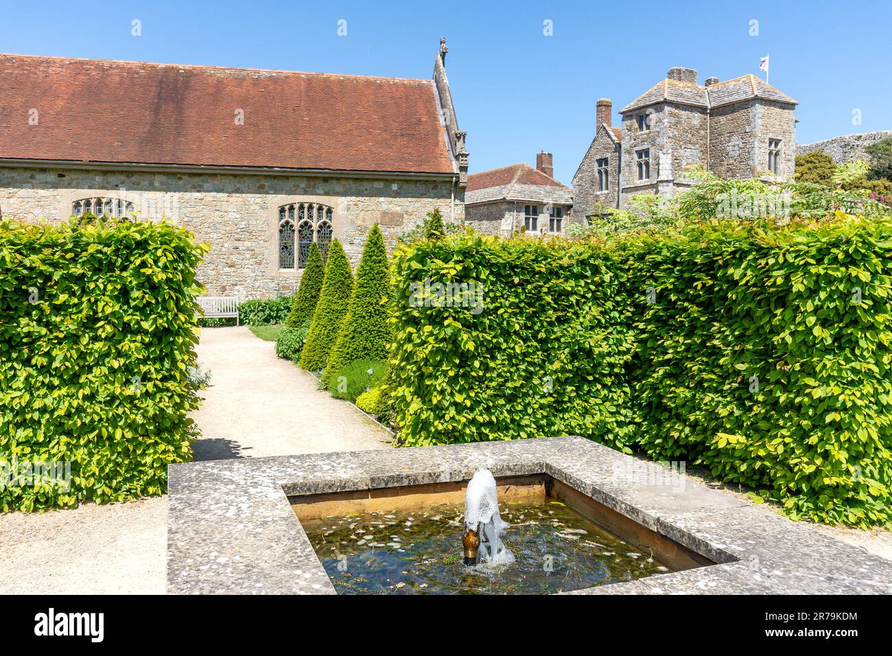 Jardin de la princesse Beatrice, Château de Carisbrooke, Carisbrooke, Île de Wight, Angleterre, Royaume-Uni Banque D'Images