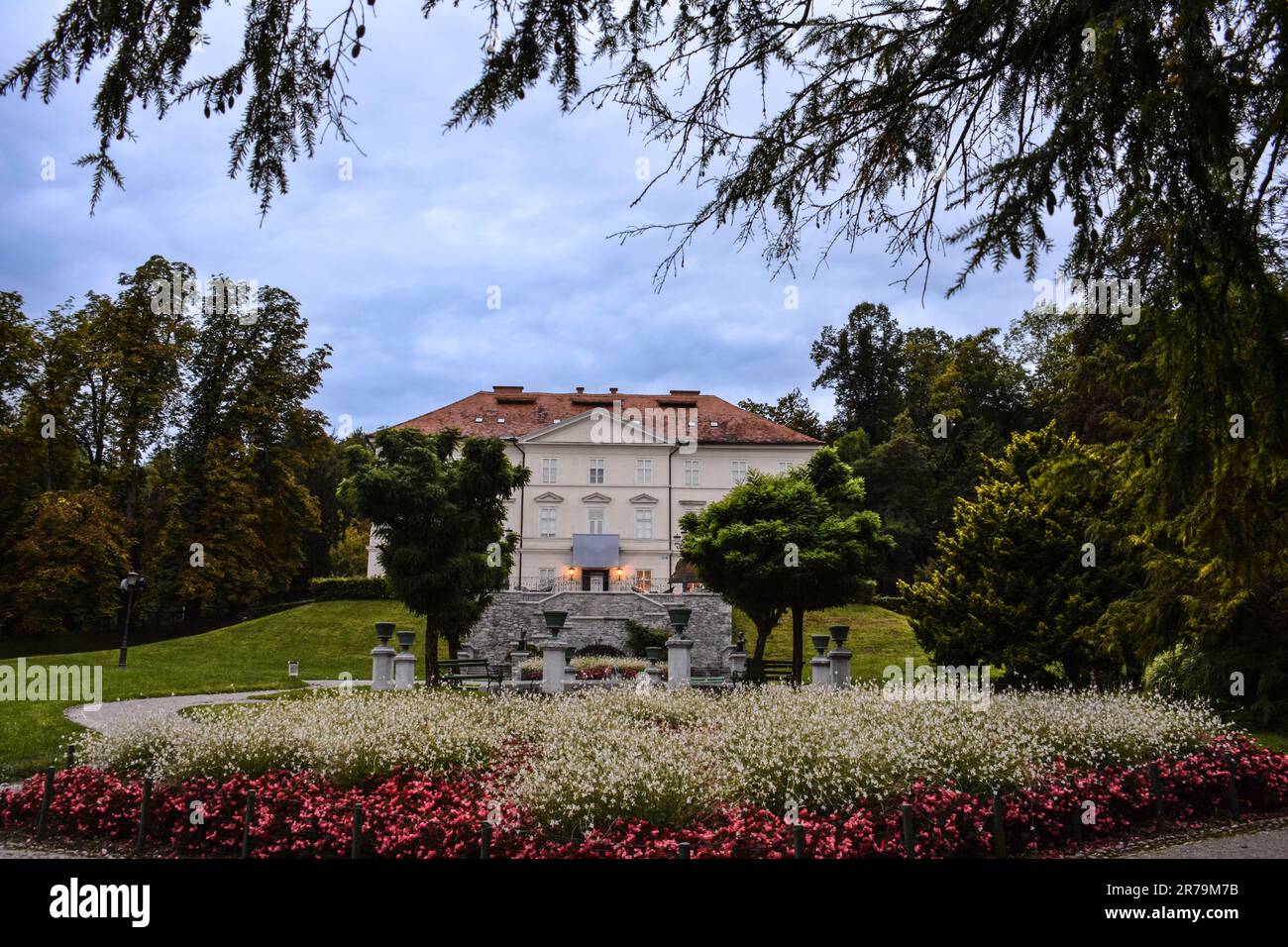 Vue panoramique sur le parc Tivoli à Ljubljana, Slovénie Banque D'Images