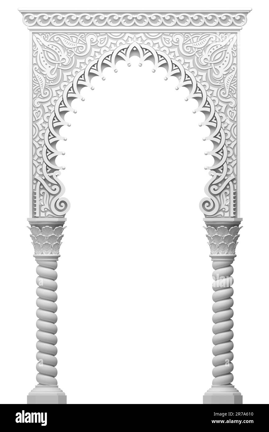 Arche sculptée ornementale de style indien ou arabe Banque D'Images