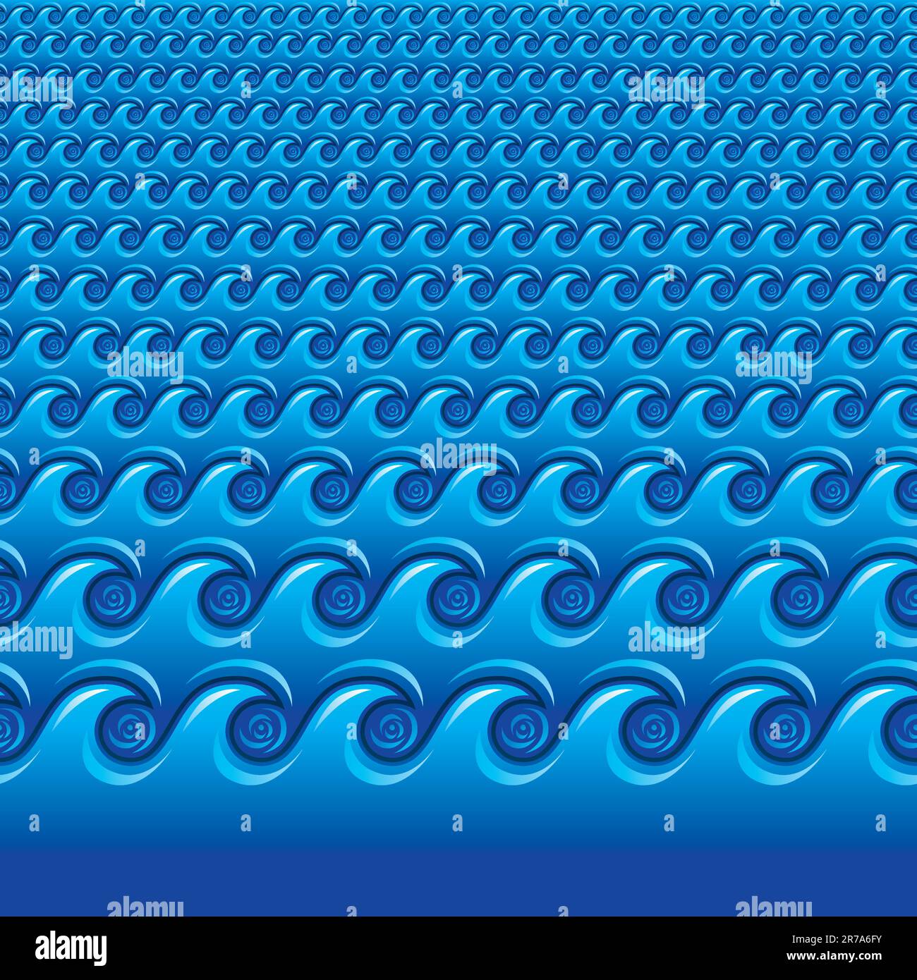 Illustration de la mer sans fin. Les vagues de mer dessinant sans couture de gauche à droite peuvent être copiées horizontalement sans coutures. Composé de 1 éléments groupés, facile... Illustration de Vecteur