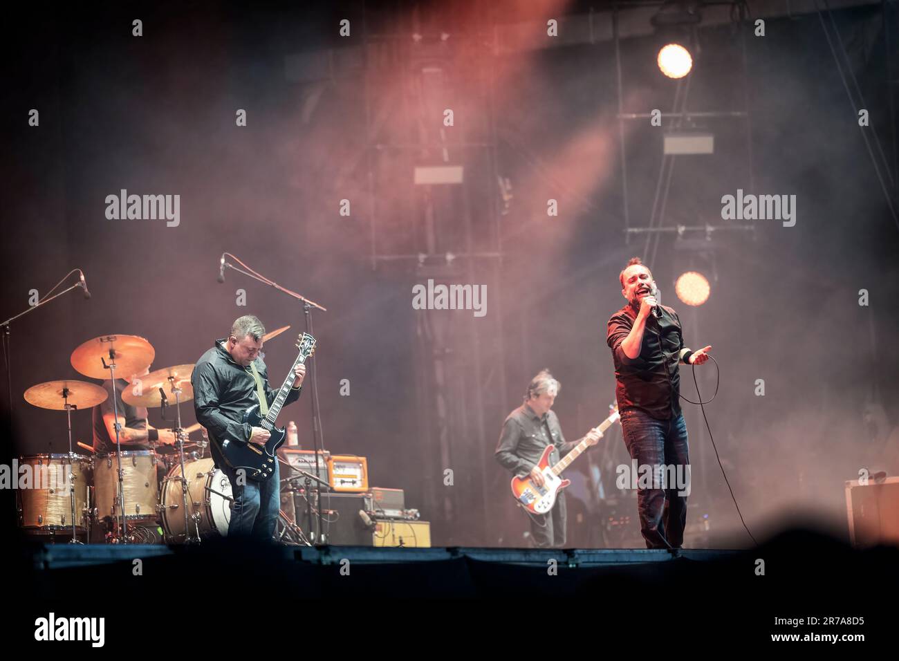 Solvesborg, Suède. 07th, juin 2023. Le groupe de rock américain Clutch joue un concert en direct pendant le festival de musique suédois Sweden Rock Festival 2023 à Solvesborg. Ici, le chanteur Neil Fallon est vu en direct sur scène. (Crédit photo: Gonzales photo - Terje Dokken). Banque D'Images