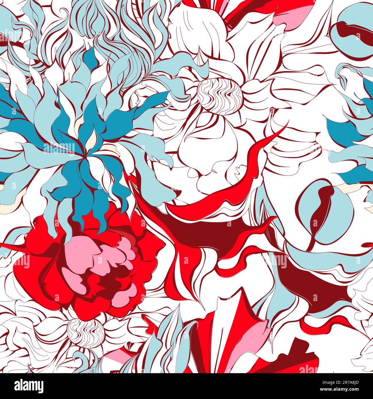 Printemps fond sans couture avec des fleurs Illustration de Vecteur