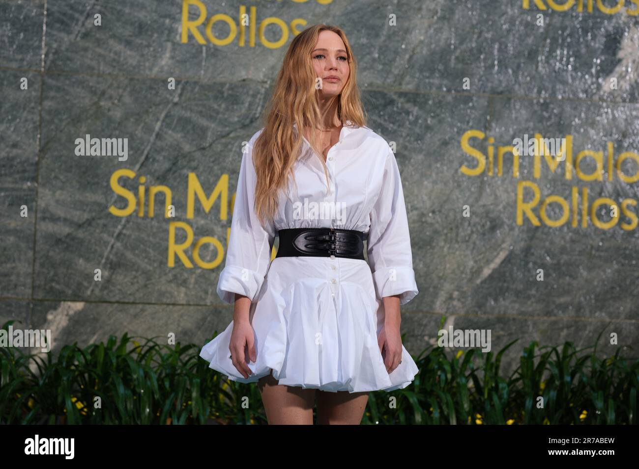 Jennifer Lawrence assiste au photocall 'Sin Malos Rollos' à l'hôtel four Seasons on 14 juin 2023 à Madrid, Espagne. Banque D'Images