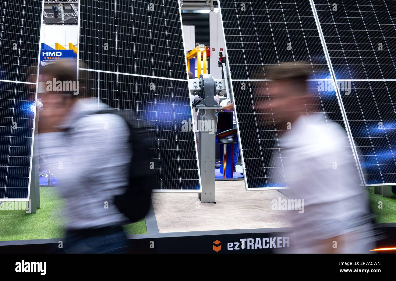 Munich, Allemagne. 14th juin 2023. Les modules solaires sont exposés au