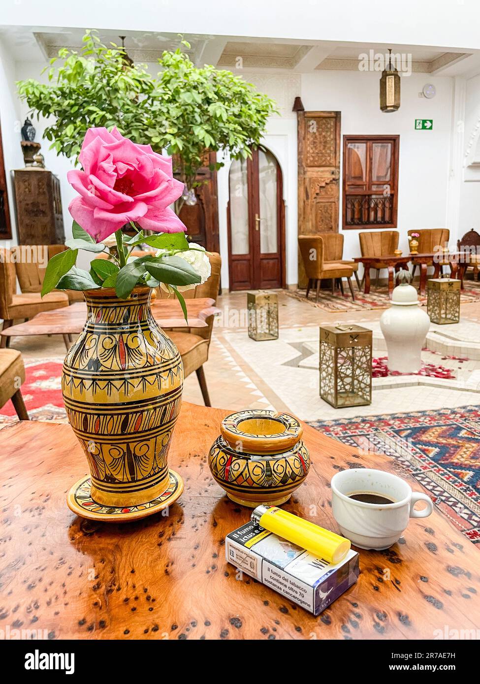 Maroc, Marrakech, riad traditionnel Banque D'Images