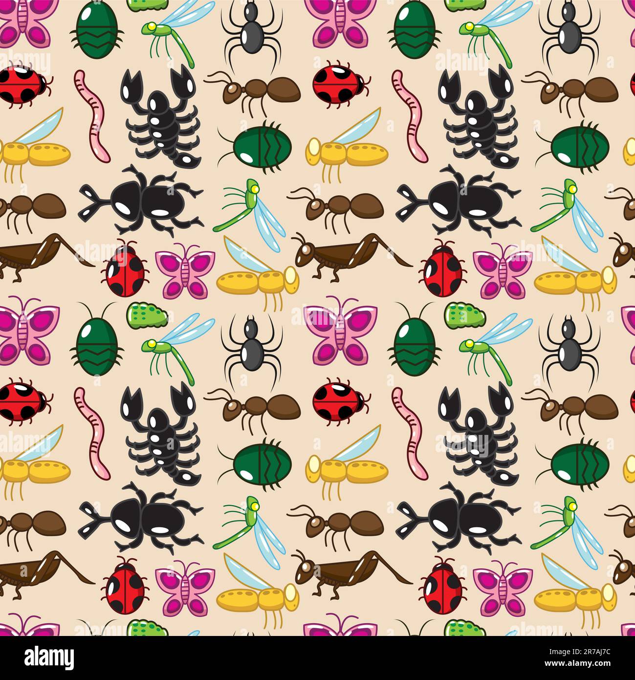 motif insecte sans couture Illustration de Vecteur