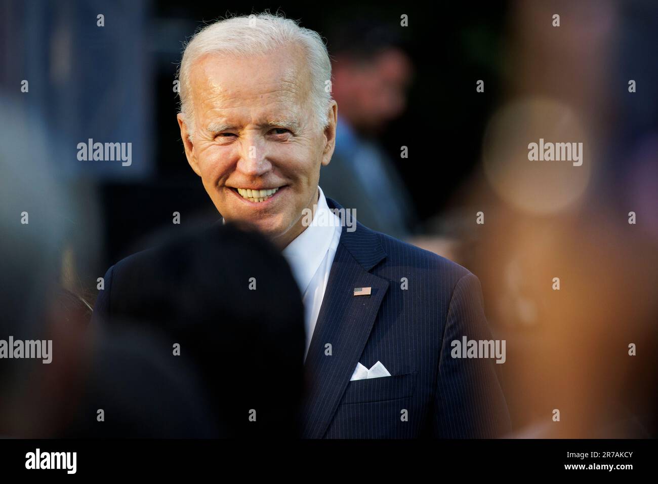 Le président des États-Unis Joe Biden arrive pour un dix-septième concert sur la pelouse sud de la Maison Blanche sur 13 juin 2023 à Washington, DC la dix-septième fête célèbre l'émancipation des Afro-Américains asservis sur 19 juin et a été déclarée fête fédérale en 2021 par le président Joe Biden. Crédit: Samuel Corum/piscine via CNP Banque D'Images