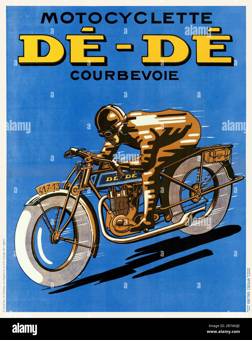 Motocyclette Dé-Dé. Courbevoie. Artiste inconnu. Affiche publiée en 1927 en France. Banque D'Images