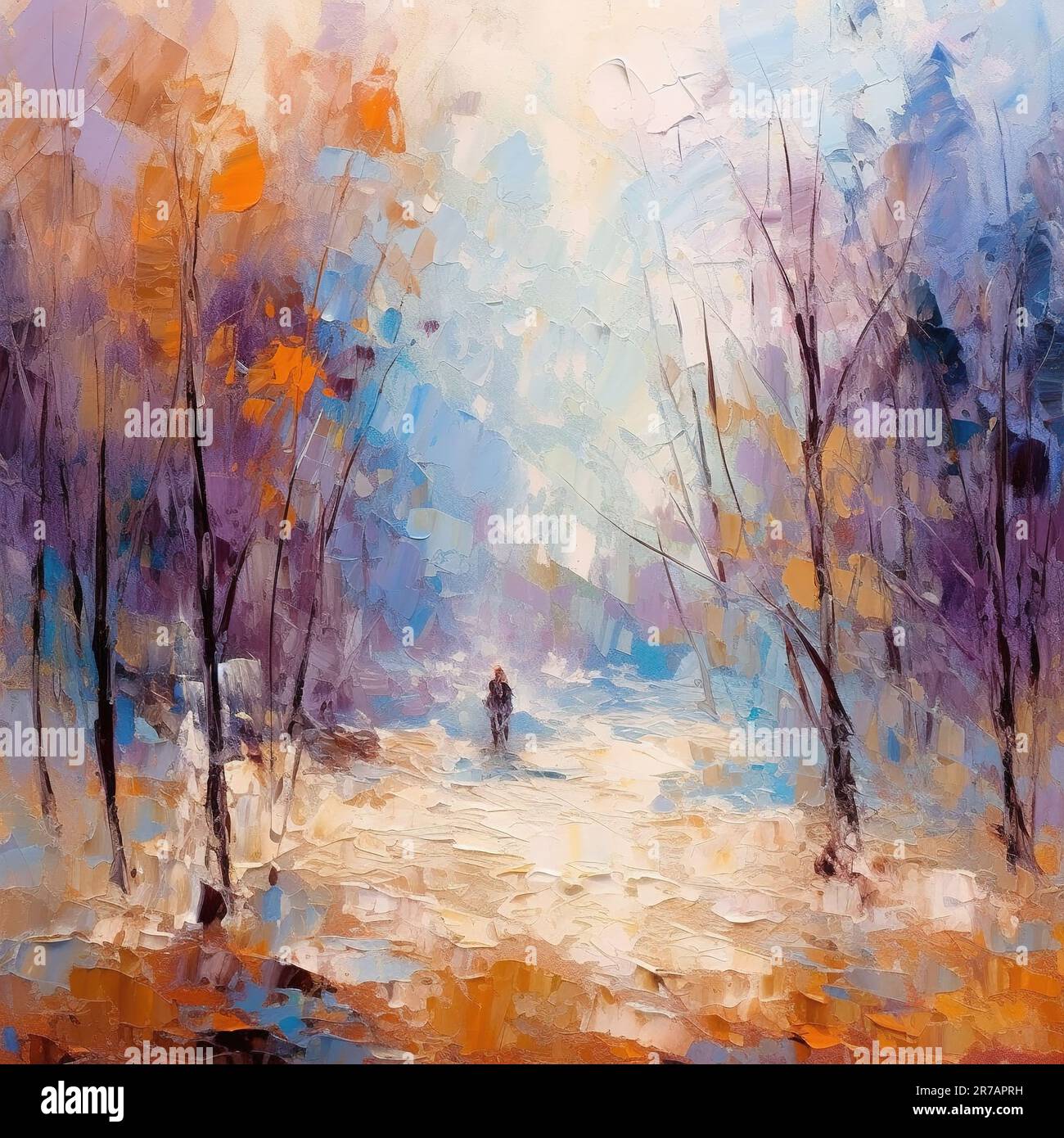 Symphonie d'automne Une peinture à l'huile majestueuse Banque D'Images