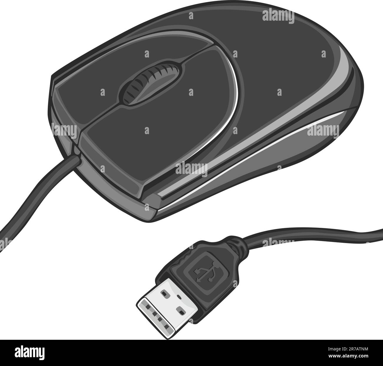 illustration vectorielle entièrement modifiable de la souris d'ordinateur isolée sur blanc Illustration de Vecteur