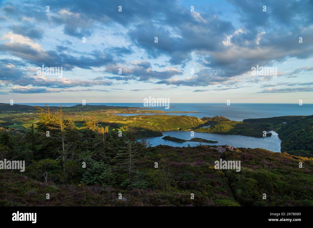 Lough Hyne à West Cork au coucher du soleil, Irlande Banque D'Images