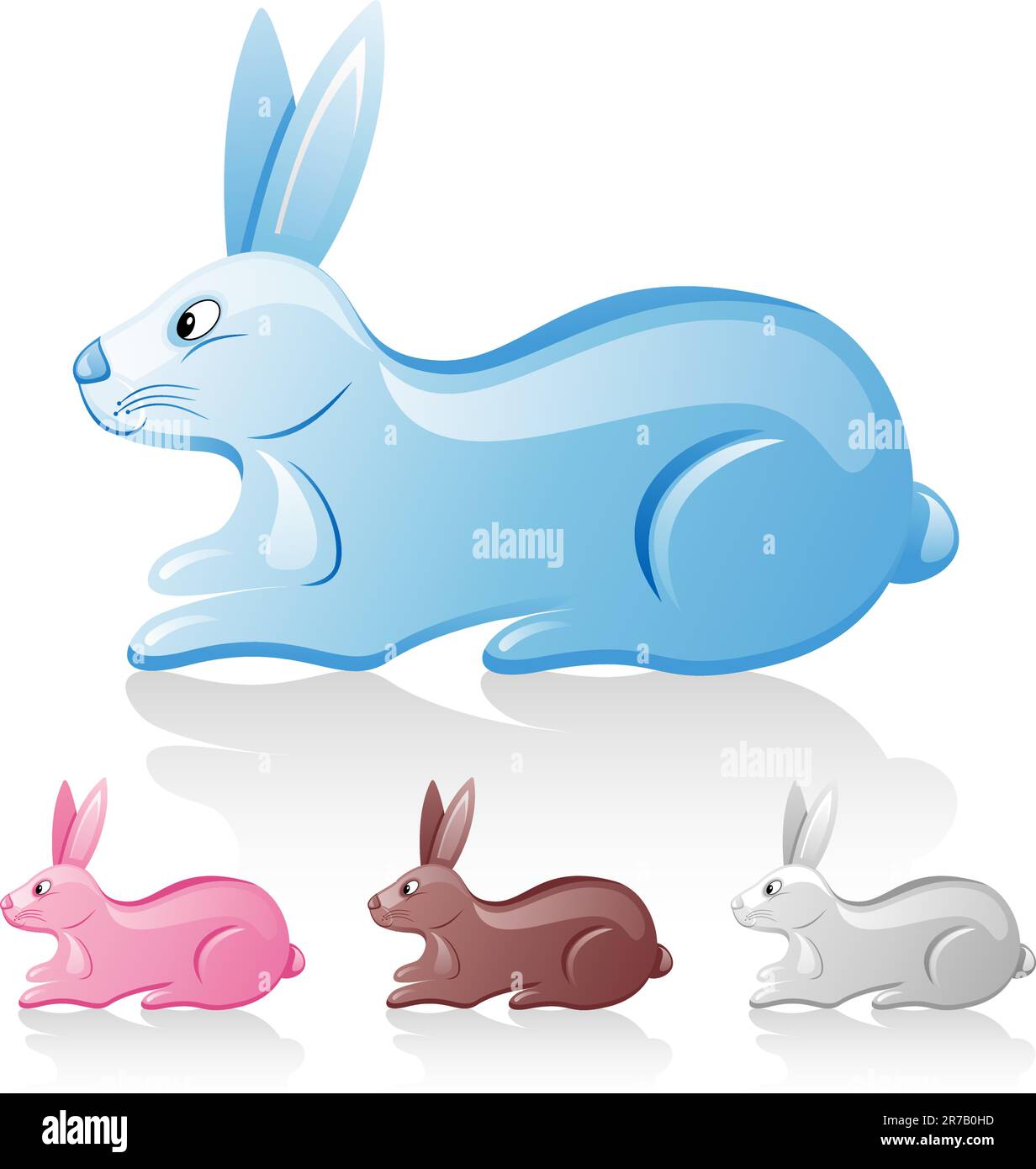 Lapin isolé sur fond blanc. Illustration de Vecteur