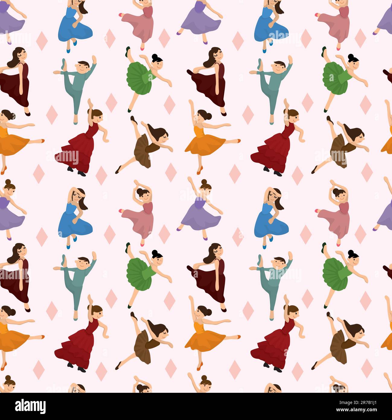 Motif danseur de ballet sans couture Illustration de Vecteur