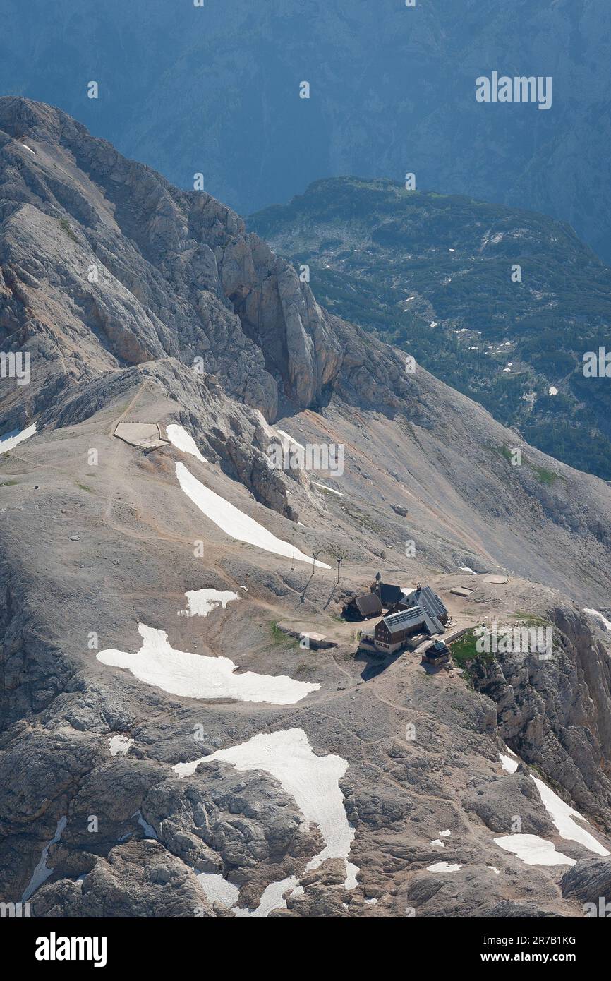 Vue depuis le Mont Triglav, le sommet de la Slovénie Banque D'Images