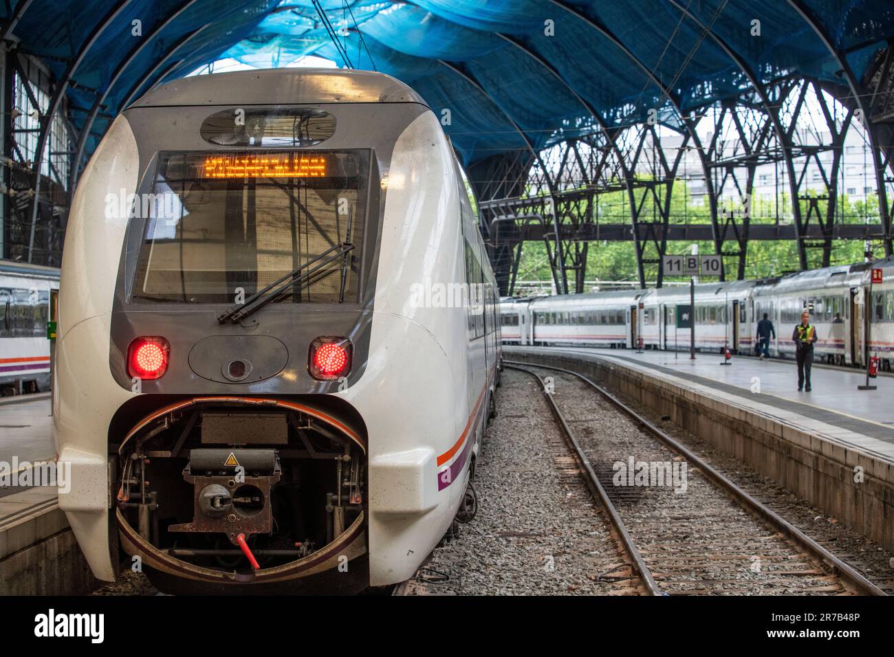 Modernisme Gare de Barcelone France - Une vue panoramique de l'intérieur d'Estacio de Franca - 'France Station', une des principales gares de Barcelone, Spa Banque D'Images