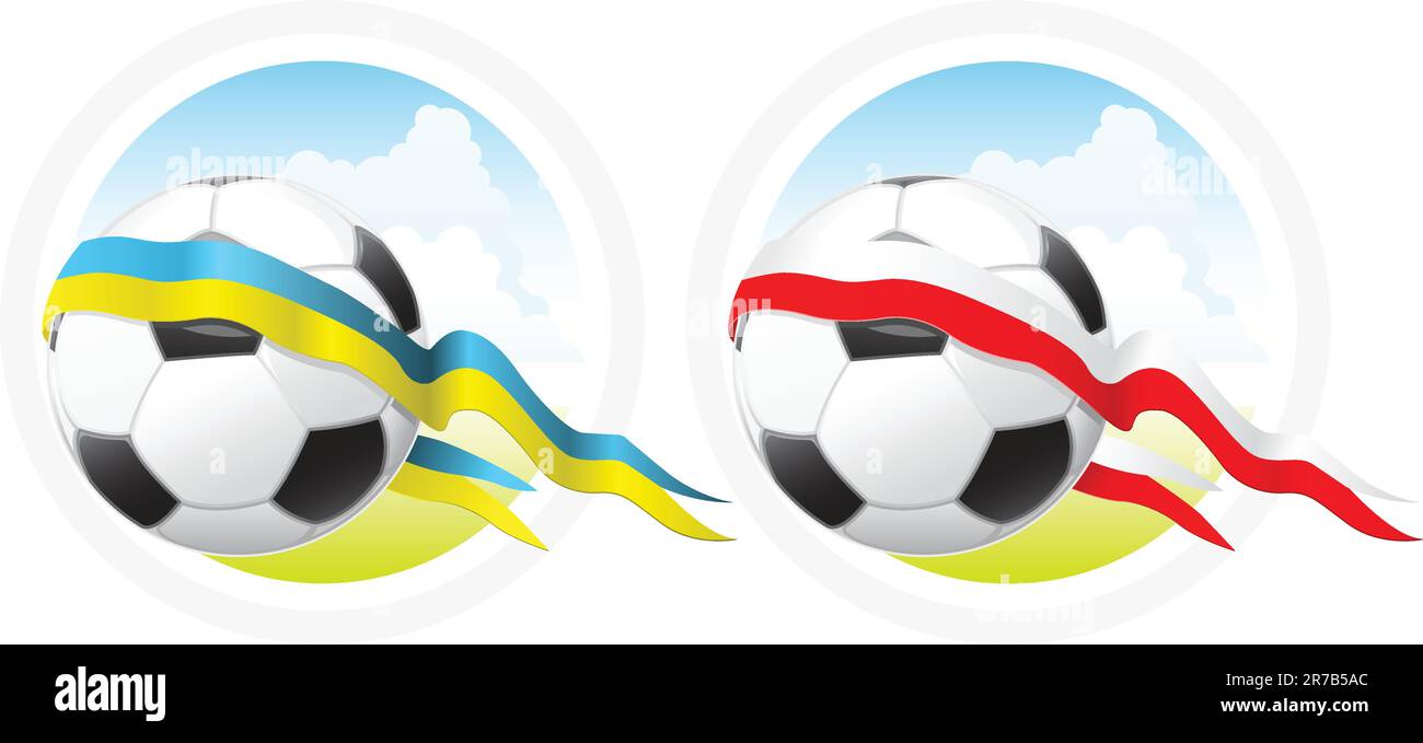 Euro 2012 emblème football avec ballon et ruban Illustration de Vecteur