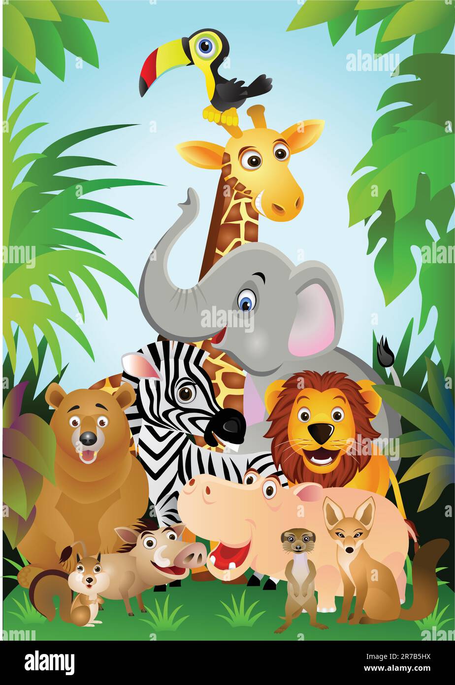 illustration vectorielle d'un dessin animé animal Illustration de Vecteur