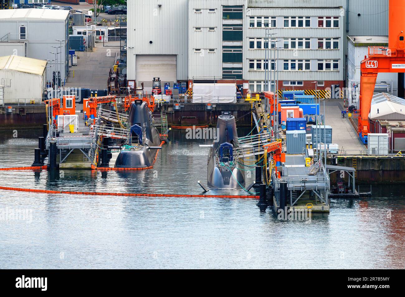 Sous-marins diesel-électriques de type 218SG en construction pour Singapour au chantier de Thyssenkrup à Kiel, en Allemagne. Banque D'Images