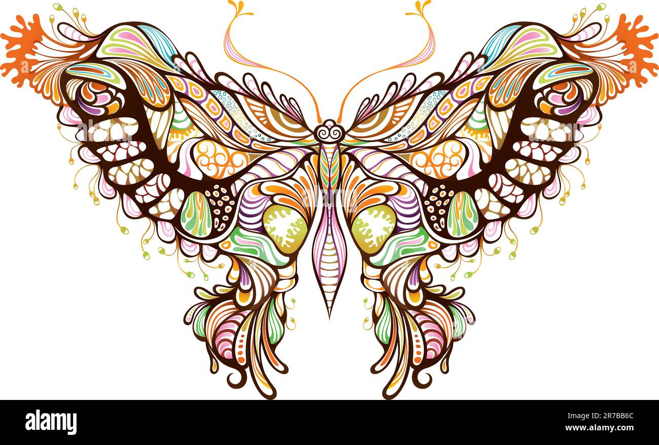 Illustration du papillon abstrait isolé sur blanc. Illustration de Vecteur