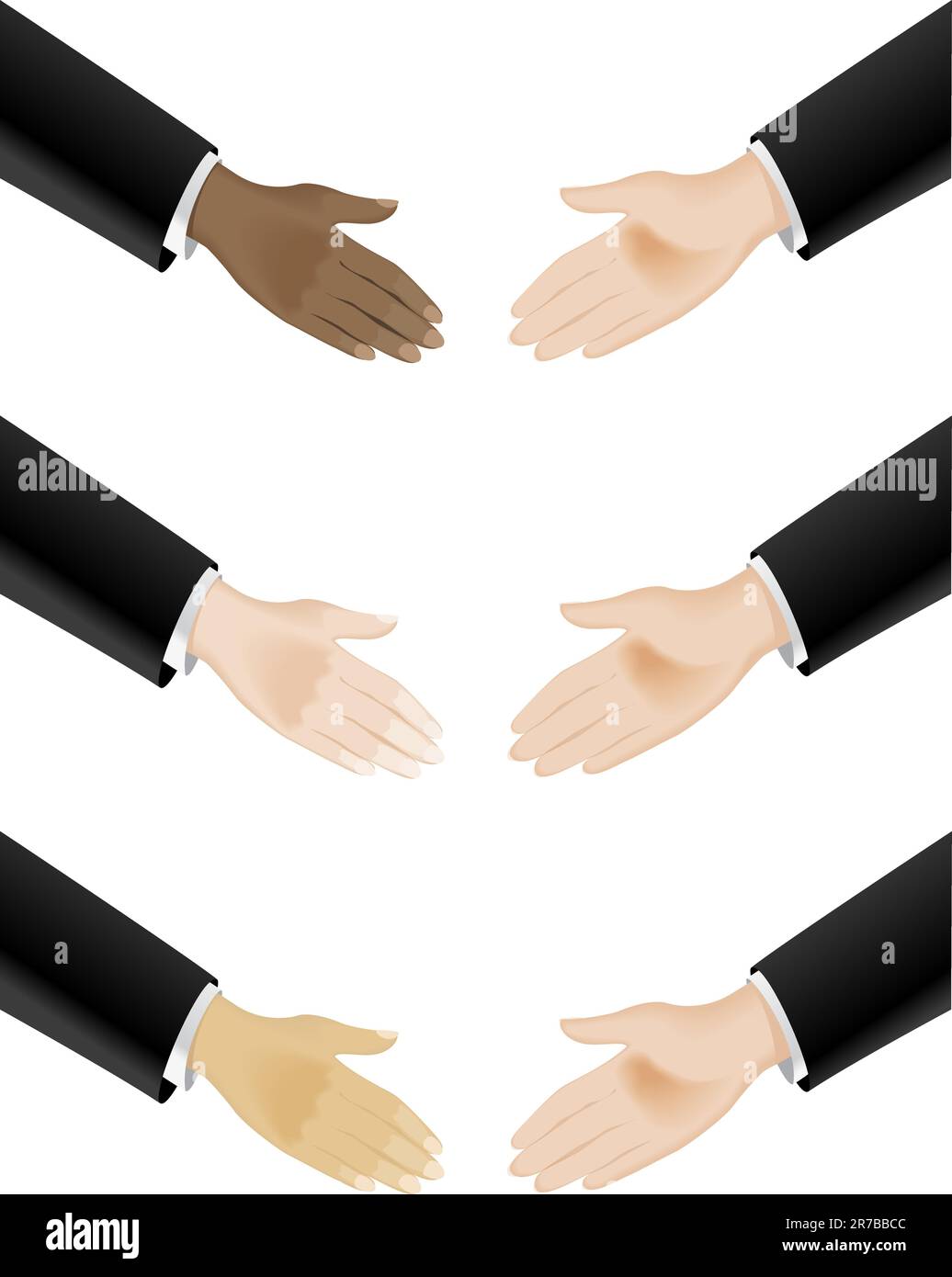 Les serrements de mains. Illustration sur fond blanc Illustration de Vecteur