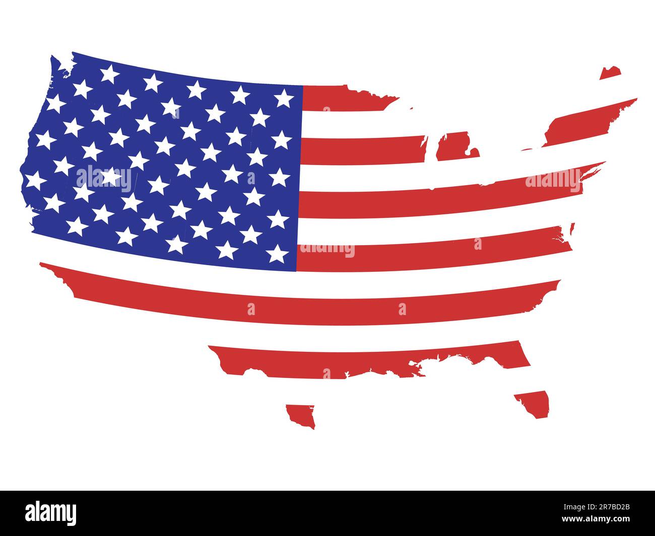Carte des États-Unis d'Amérique avec le drapeau américain design Illustration de Vecteur