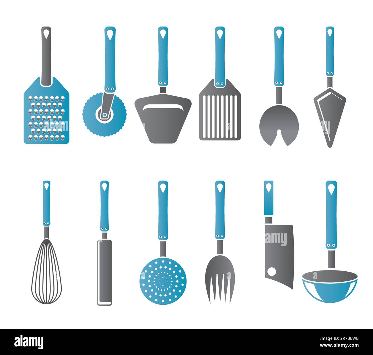 Différents types d'accessoires de cuisine et l'équipement icônes - vector icon set Illustration de Vecteur