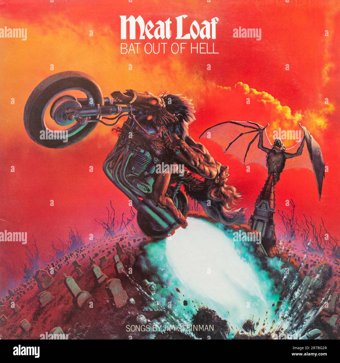 Bat Out of Hell, premier album de Meat Loaf, couverture de disque en vinyle Banque D'Images