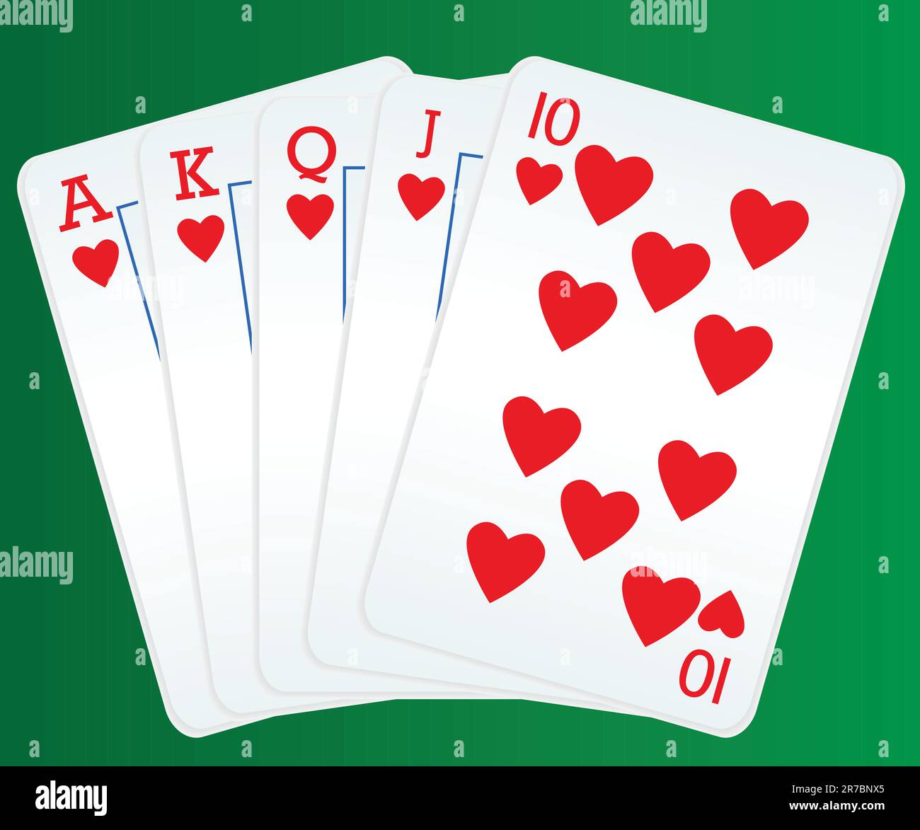 Cartes de poker montrant le flush royal Illustration de Vecteur