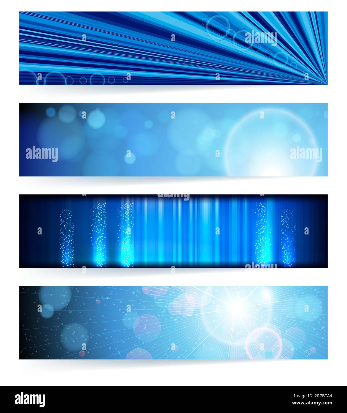 Ensemble de bannières abstraites. Conception bleue. Illustration de Vecteur