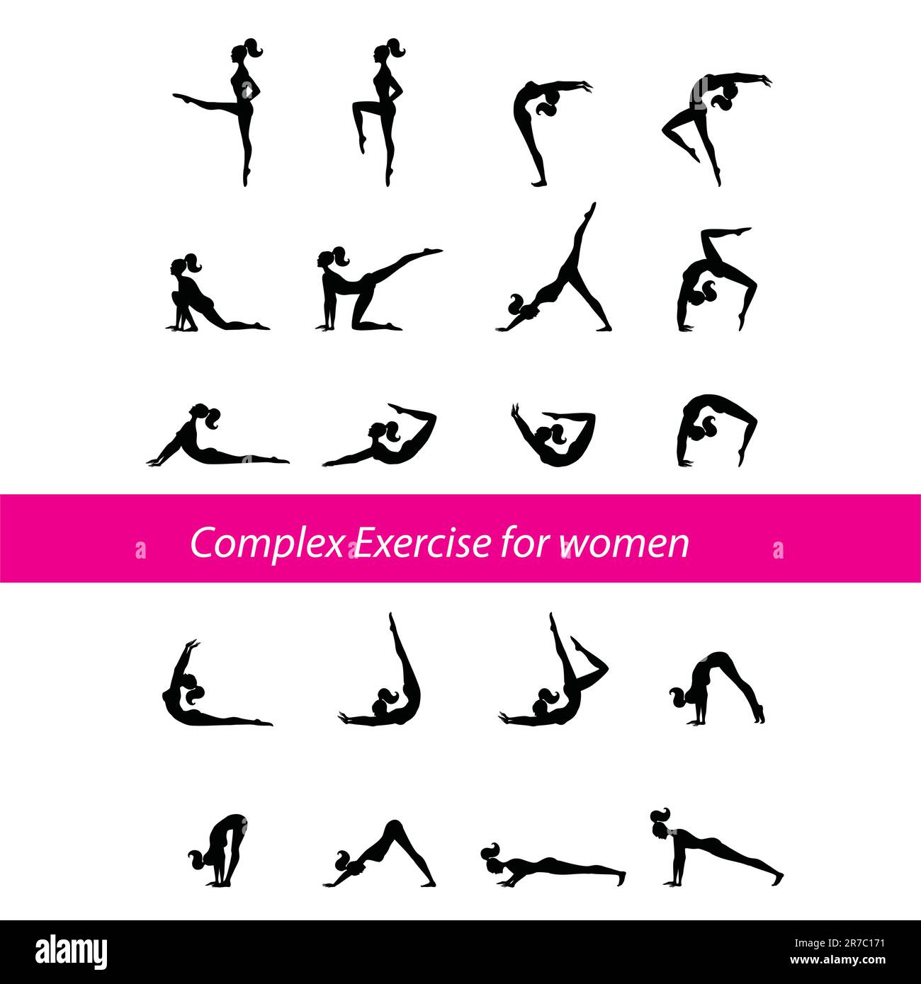 Exercice complexe pour les femmes Illustration de Vecteur