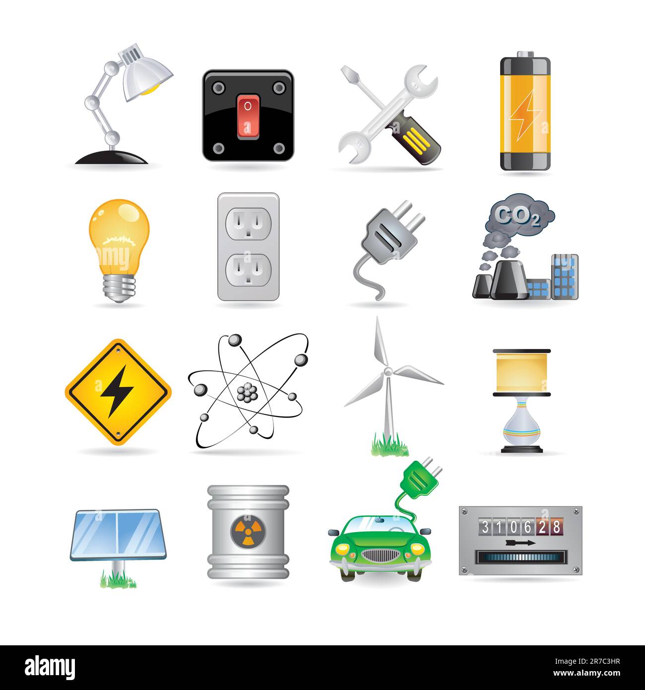 Icon Set électrique Illustration de Vecteur