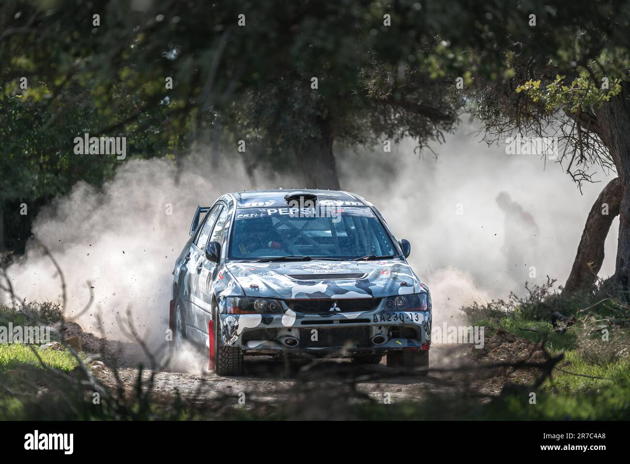 Anogyra, Chypre - 29 janvier 2023: Mitsubishi lancer Evo IX Anogyra Rally Sprint 2023 Banque D'Images