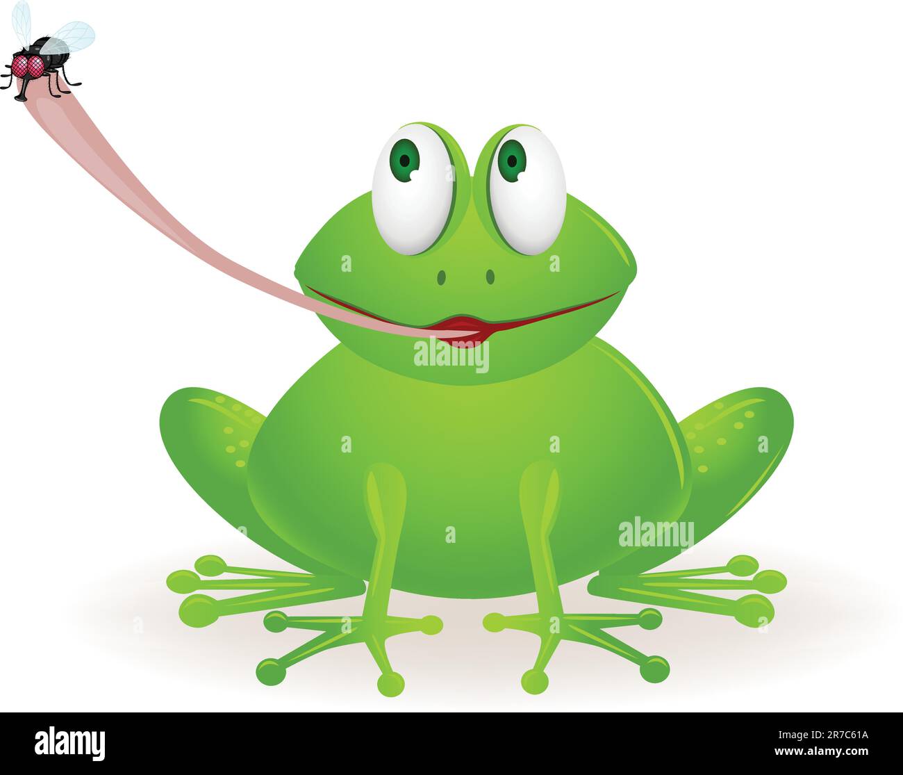 illustration vectorielle de la jolie mouche verte de grenouille Illustration de Vecteur