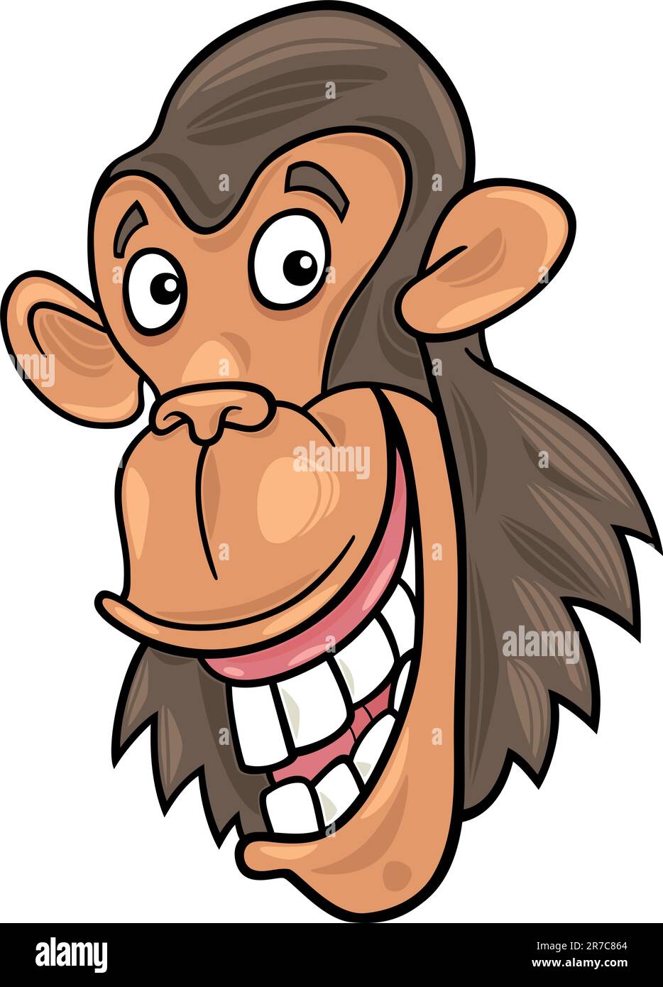 Cartoon illustration de drôle singe chimpanzé Illustration de Vecteur