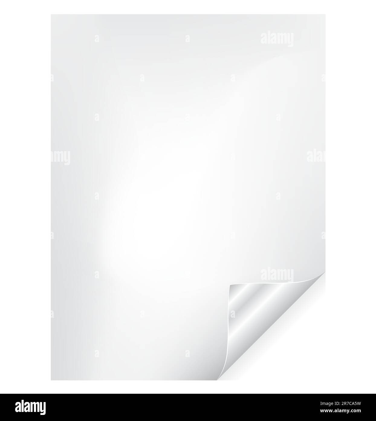 Feuille / page de papier au réalisme vectoriel avec boucle d'angle argentée pour votre conception. L'illustration vectorielle est très détaillée et facile à éditer. Papier sh... Illustration de Vecteur