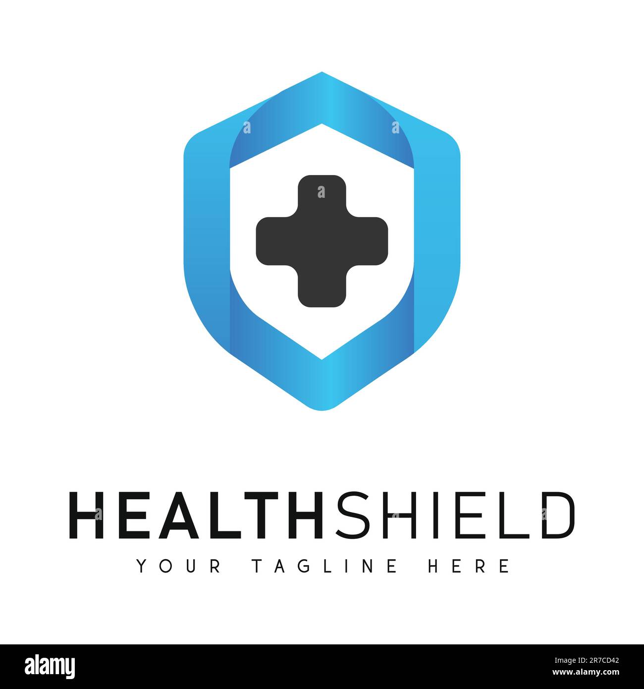 Logo du bouclier de soins de santé avec logo plus Sign Hospital Clinic Illustration de Vecteur