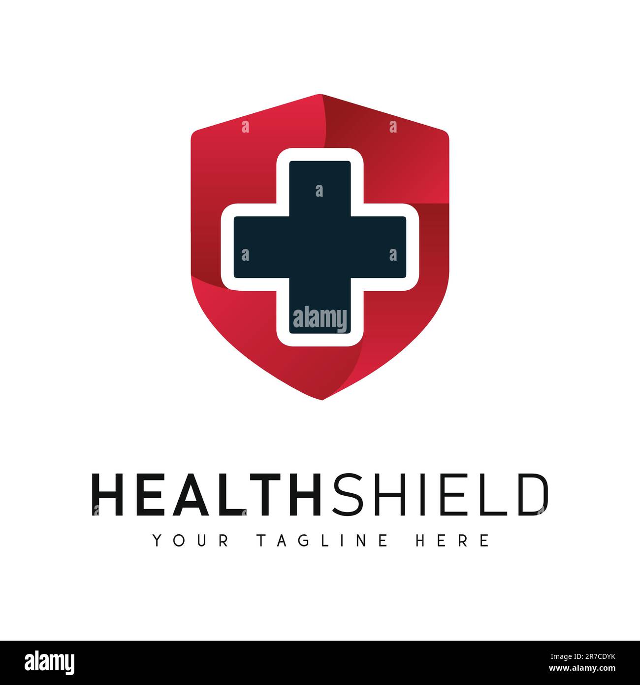 Logo du bouclier de soins de santé avec logo plus Sign Hospital Clinic Illustration de Vecteur