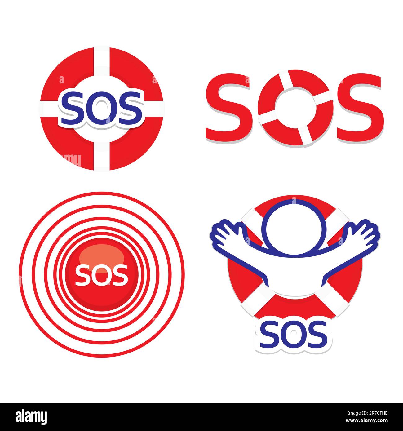 Définir signe sos - le signal de détresse international. Illustration de Vecteur