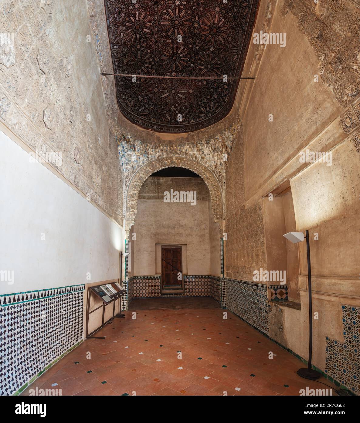 Salle du bateau (Sala de la Barca) aux palais Nasrides de l'Alhambra - Grenade, Andalousie, Espagne Banque D'Images