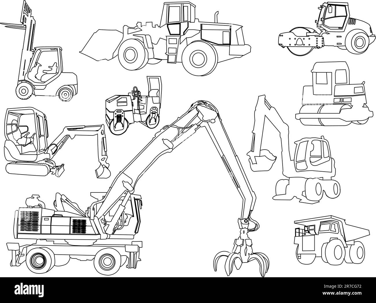 illustration des machines de construction - vector Illustration de Vecteur