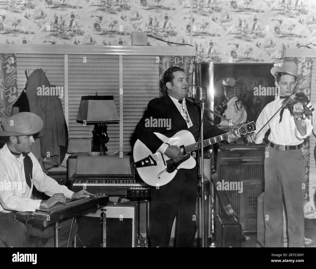 Texas, c 1950 musique country et WESTERN swing star Bob Wills et ses Texas Playboys. Banque D'Images