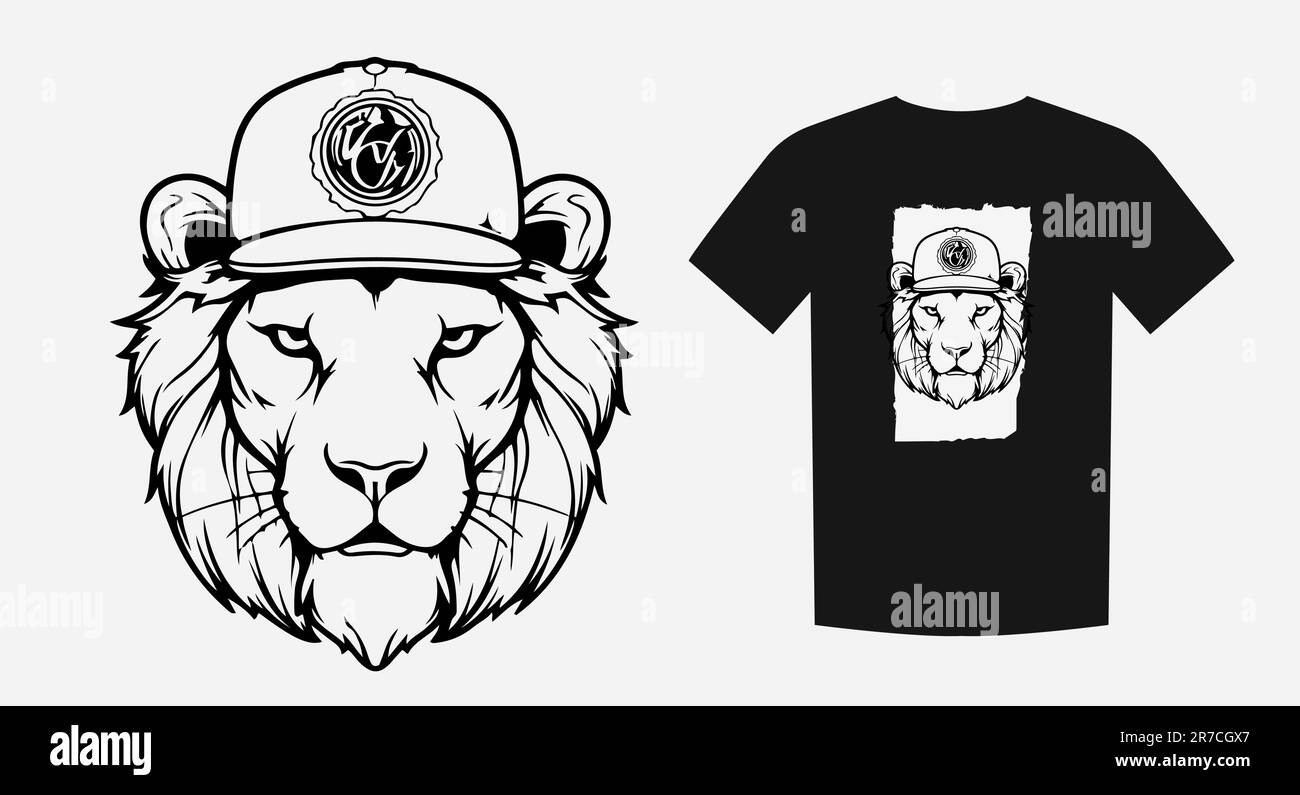 Portrait dynamique du lion : un symbole puissant de la nature et de l'esprit d'équipe. Idéal pour les articles de sport et l'image de marque. Illustration vectorielle. Illustration de Vecteur